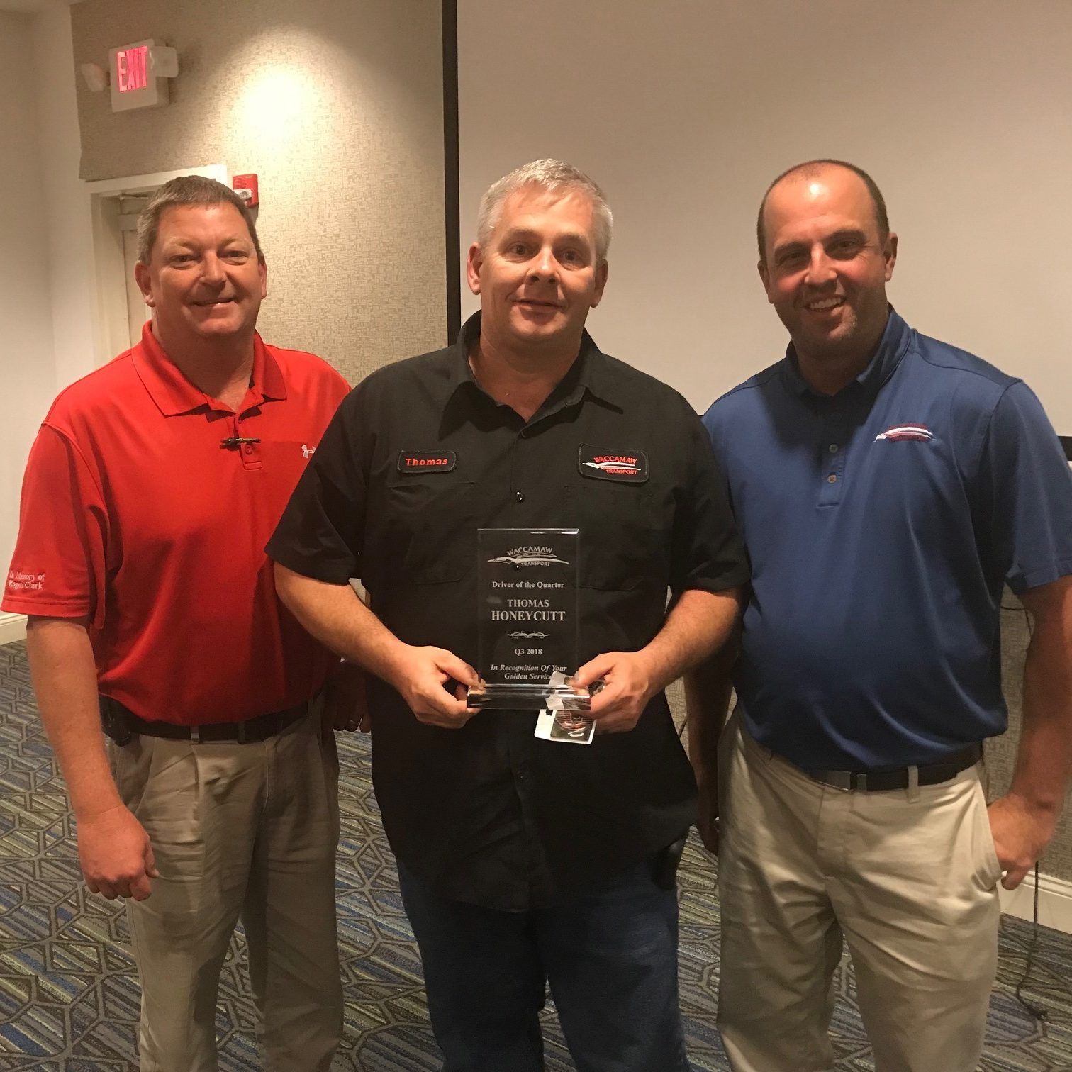 2018 Q3 NC Driver of The Quarter Award - Waccamaw Transport